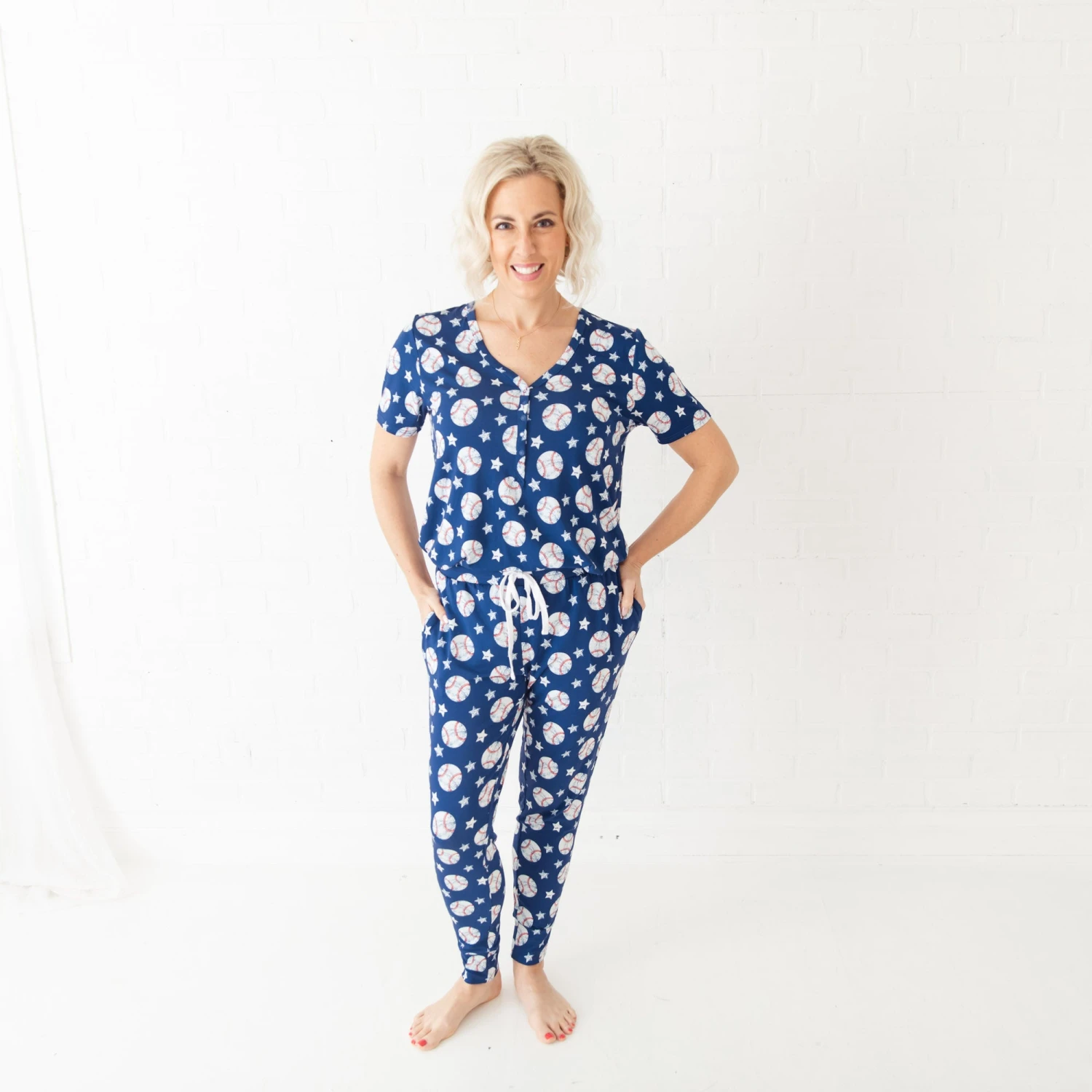 Stars And Strikes Women's Short Sleeve Loungewear 3 Stars And Strikes Women's Short Sleeve Loungewear