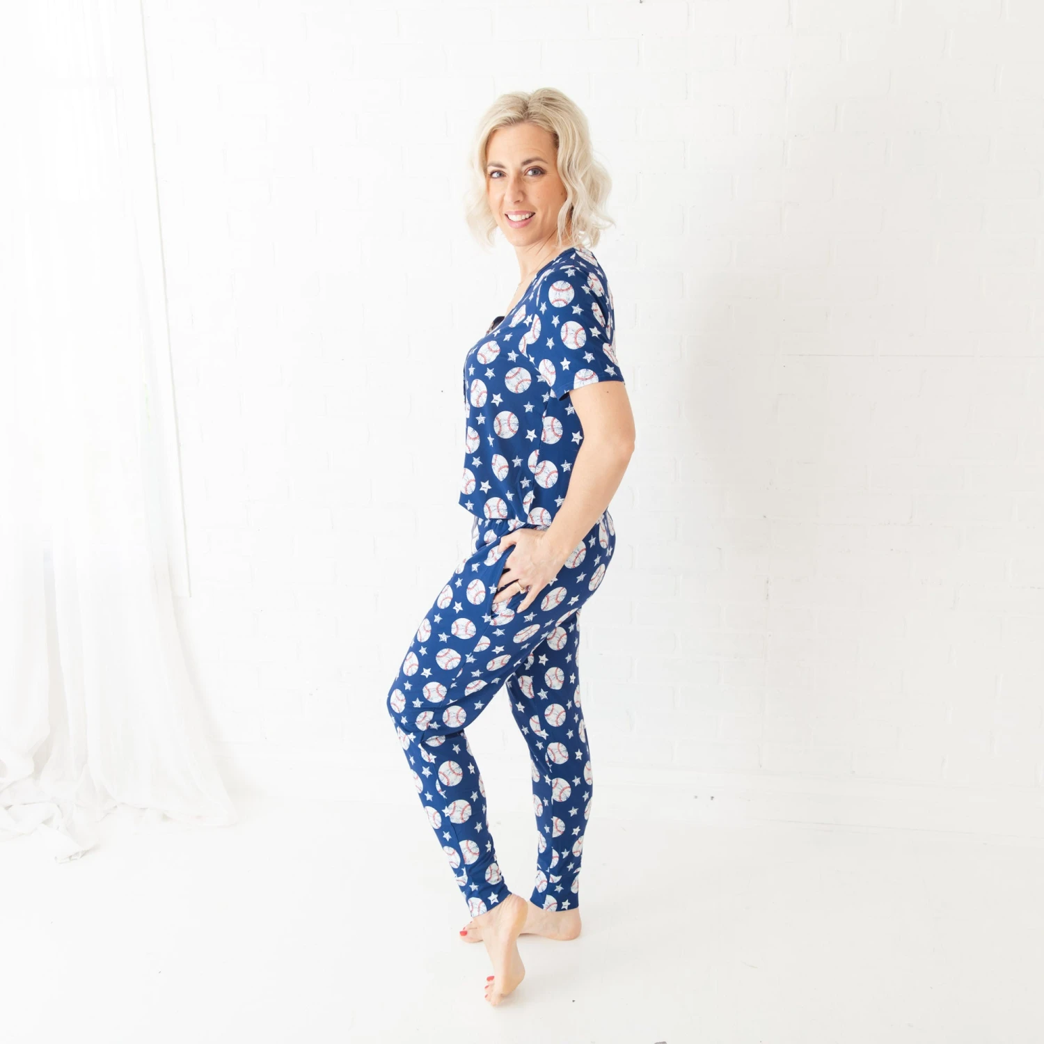 Stars And Strikes Women's Short Sleeve Loungewear 5 Stars And Strikes Women's Short Sleeve Loungewear - Image 3