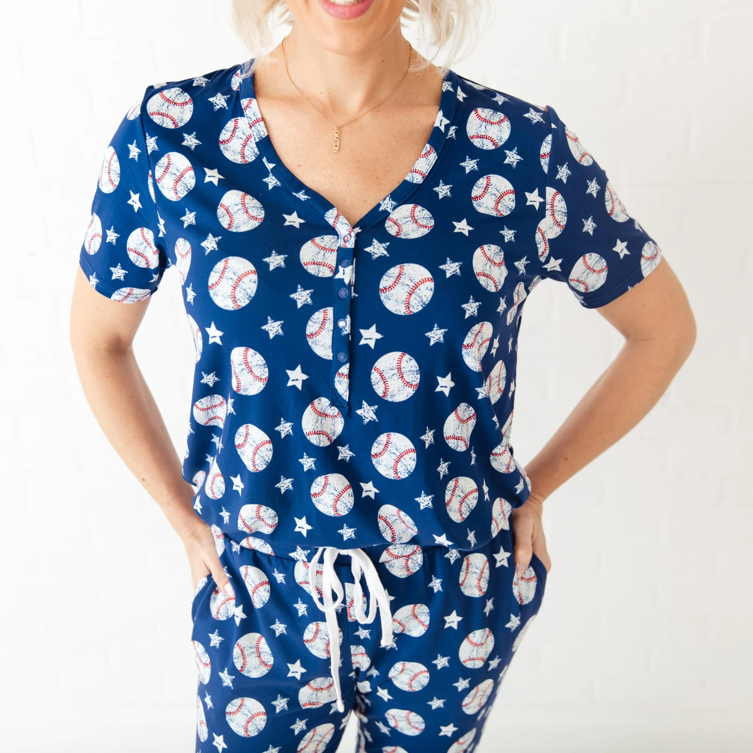 Stars And Strikes Women's Short Sleeve Loungewear 6 Stars And Strikes Women's Short Sleeve Loungewear - Image 4