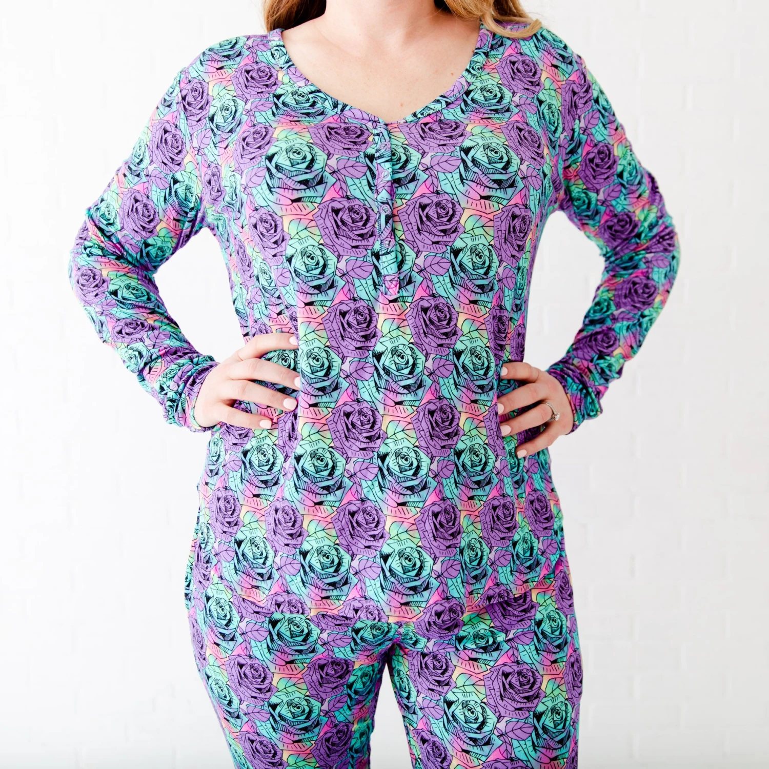 Electric Blooms Women's Long Sleeve Loungewear 5 Electric Blooms Women's Long Sleeve Loungewear - Image 3