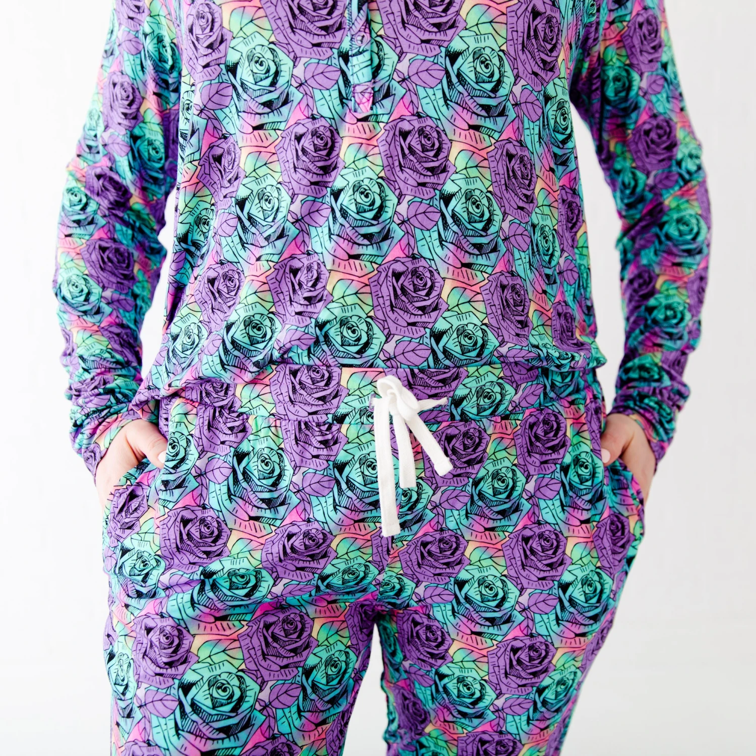 Electric Blooms Women's Long Sleeve Loungewear 7 Electric Blooms Women's Long Sleeve Loungewear - Image 5