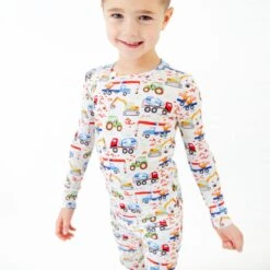Diggin' Bedtime Two Piece Pajamas Set 12 Diggin' Bedtime Two Piece Pajamas Set -DREAMIERE Store truckstwopiecejamms 4