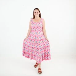 Holland At Your Girl Women's Smocked Ruffle Tank Dress -DREAMIERE Store tulipsmockedtankdresswomens