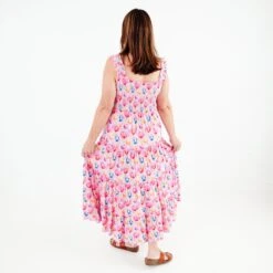 Holland At Your Girl Women's Smocked Ruffle Tank Dress -DREAMIERE Store tulipsmockedtankdresswomens 7