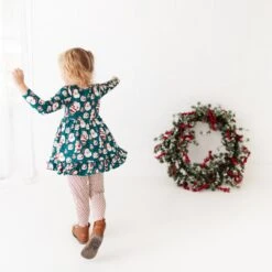 We Believe Ruffle Tunic And Pants Set - Jolly Green -DREAMIERE Store webelievehuntergreenbuttontunicandpantsset 3