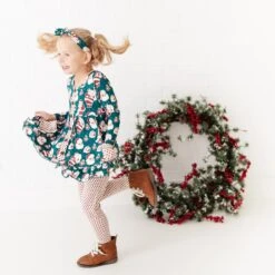 We Believe Ruffle Tunic And Pants Set - Jolly Green -DREAMIERE Store webelievehuntergreenbuttontunicandpantsset 6