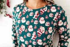 We Believe Women's Long Sleeve Loungewear - Jolly Green -DREAMIERE Store webelievehuntergreenwomensloungewear 2