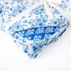 Something Blue Quilted Adult Bamboo Blanket - Two Layer 9 Something Blue Quilted Adult Bamboo Blanket - Two Layer -DREAMIERE Store whitebluefloraladultblanket 2