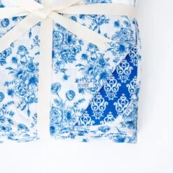 Something Blue Quilted Adult Bamboo Blanket - Two Layer 10 Something Blue Quilted Adult Bamboo Blanket - Two Layer -DREAMIERE Store whitebluefloraladultblanket 3