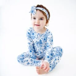 Something Blue Ruffle Convertible Footie 11 Something Blue Ruffle Convertible Footie -DREAMIERE Store whitebluefloralconvertiblefootie 11