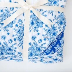 Something Blue Quilted Children's Bamboo Blanket 10 Something Blue Quilted Children's Bamboo Blanket -DREAMIERE Store whitebluefloralquiltedchildrensblanket 2