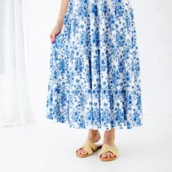 Something Blue Women's Smocked Ruffle Tank Dress -DREAMIERE Store whitebluefloralwomenssmockeddres 4 3b83638b dd9d 403a b3b7 ed34000b4811